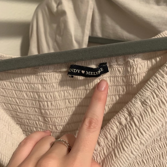 white off the shoulder top brandy melville - Picture 2 of 3